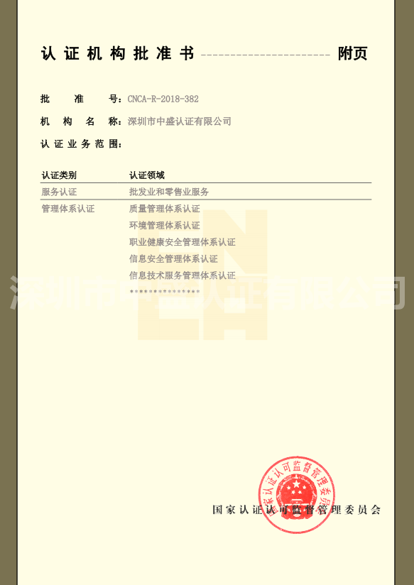 批準書附頁